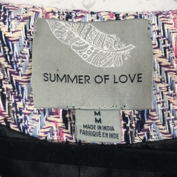 Summer of Love Anthropologie Beaded Tweed Jacket size M - Picture 4 of 12